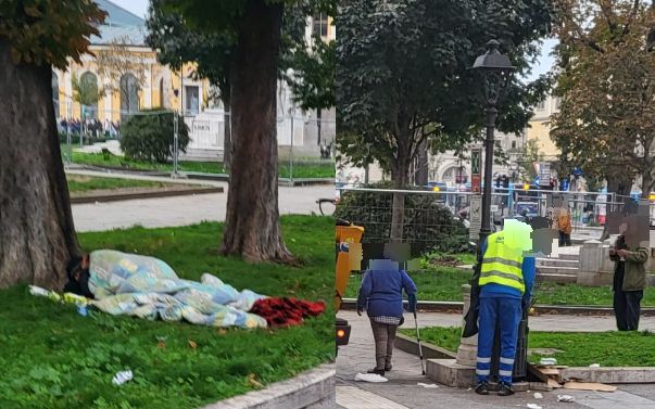 Un triestino: "Buongiorno Trieste, degrado in centro tra clochard ubriachi e sporcizia in piazza Libertà"