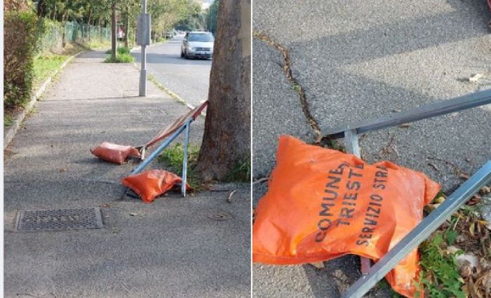 Via Flavia, fermata pericolosa: triestina denuncia un ostacolo abbandonato da otto giorni!!