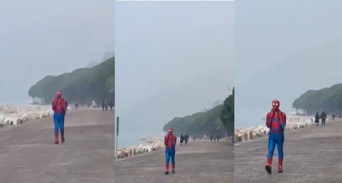 La rinnovata Barcola al sicuro, avvistato Spider-Man sul lungomare! 
