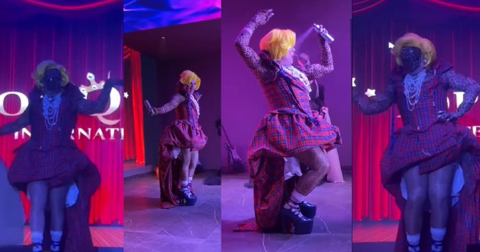 Tacchi 22 cm e un outfit spettacolare, la drag triestina Rose Victor Grey conquista Milano (VIDEO)