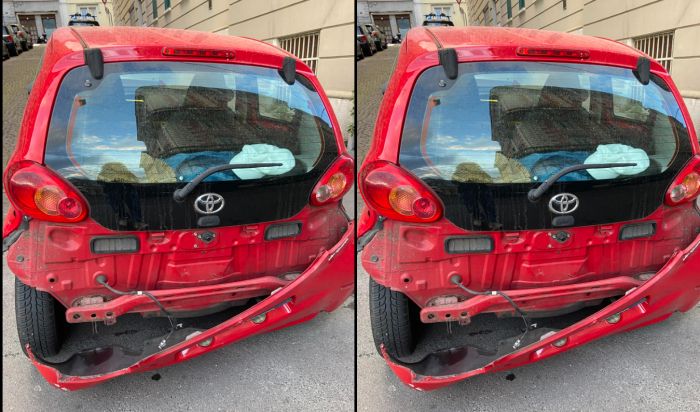 Via Boccaccio/Ariosto, danneggia gravemente auto e fugge; appello social  per trovare il pirata 