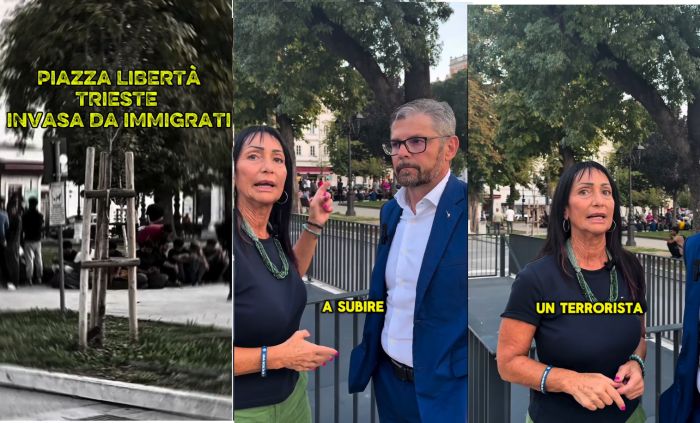 Anna Cisint da piazza Libertà: “Trieste non può vivere questa bruttura, confini da blindare subito” (VIDEO)