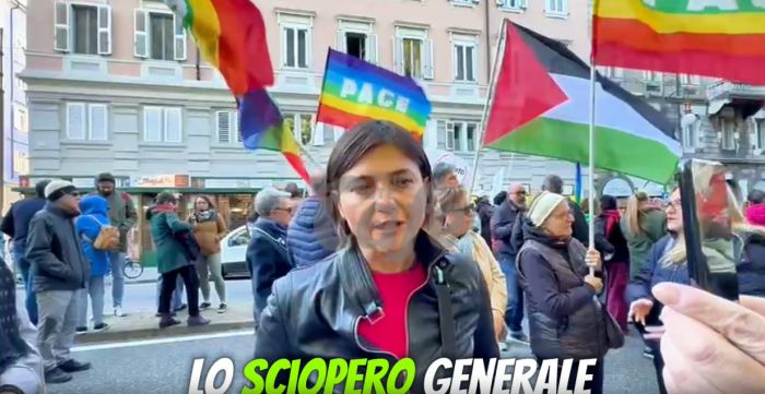 Sciopero Generale, Serracchiani ad inizio corteo: «La pace si costruisce insieme, passo dopo passo» (VIDEO)