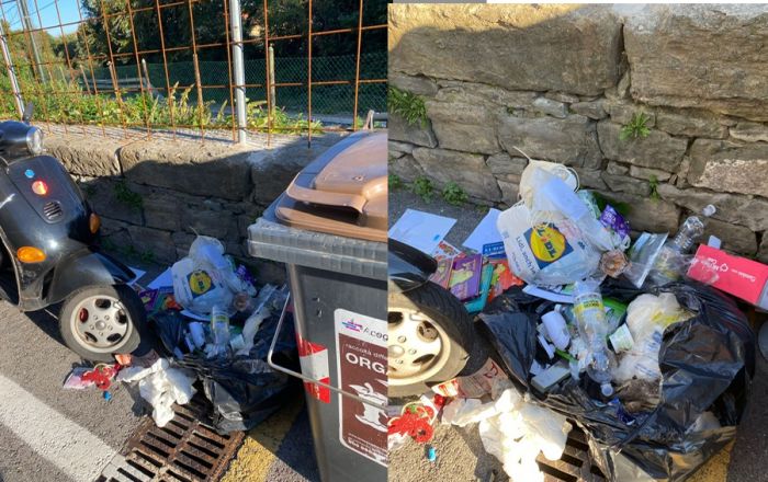 Via del Veltro, sporcaccioni gettano scovaze in strada