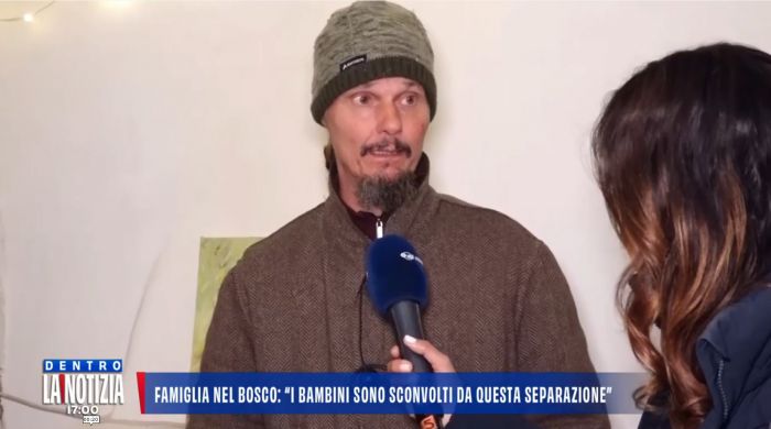 “Famiglia nel bosco, il padre a ‘Dentro la notizia’: «Senza mia moglie e i miei figli mi sento vuoto»”