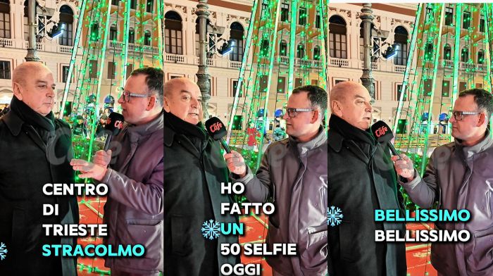 Trieste stracolma nell’ultima domenica prima di Natale, Dipiazza: “Oggi ho fatto 50 selfie” (VIDEO)