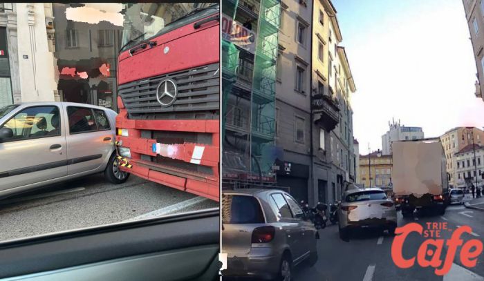 Trieste, scontro tra auto e camion in corso Italia: rallentamenti verso piazza Goldoni