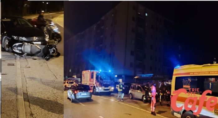 Scontro tra auto e scooter in via Flavia angolo via Benussi: scooterista a Cattinara