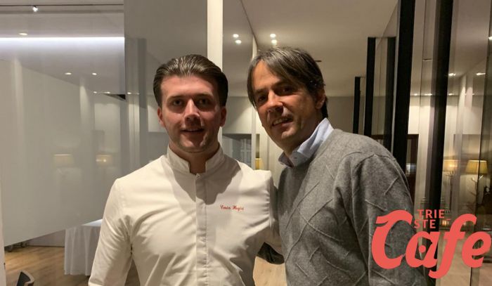 L'allenatore dell'Inter Simone Inzaghi a cena dallo chef triestino  Emin Haziri