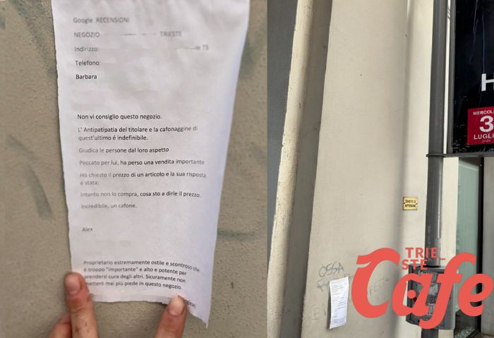 Via San Giorgio, volantino attaccato alla fermata del bus: “Non andate in questo negozio”
