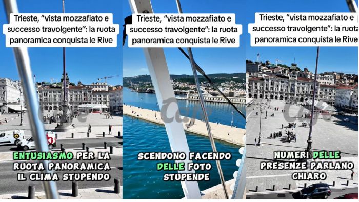 Trieste, “vista mozzafiato e numeri da record”: la ruota panoramica conquista le Rive (VIDEO)
