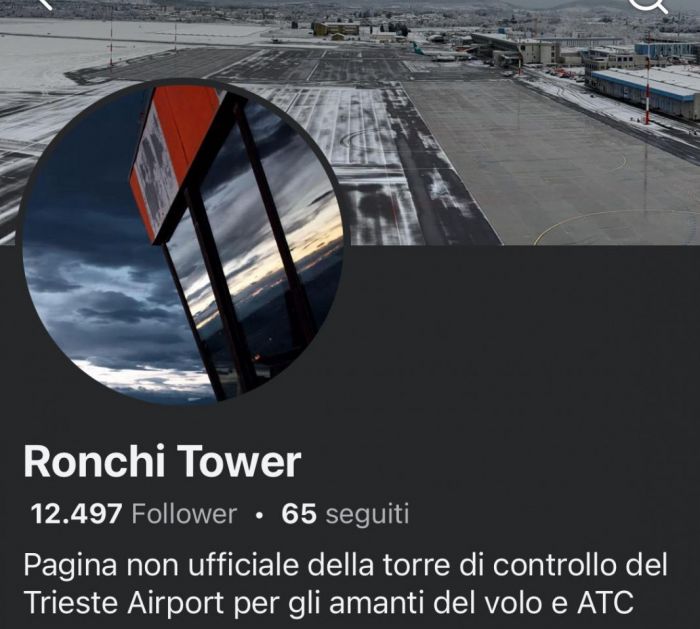 Ronchi Tower, pagina Facebook privata su Trieste Airport vanta 12mila followers 