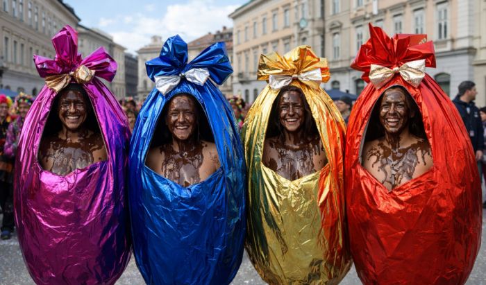 Carnevale a Trieste diventa dolcissimo, giovani lanciano il travestimento “uova di Pasqua”