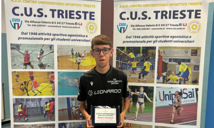 Il campionissimo Matteo Parenzan premiato dal CUS Trieste per meriti sportivi-universitari!!! 