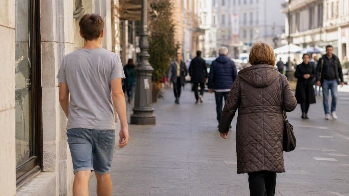 Via Carducci, stamattina scena curiosissima maniche corte e cappotto nello stesso momento