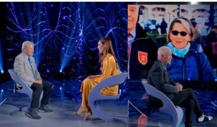 Sterpin in giacca chiara, Seba in completo scuro: il confronto di stile che ha emozionato Verissimo