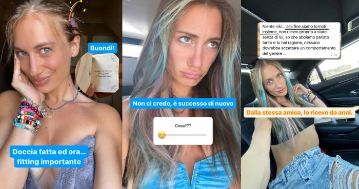 Nikita si fa la doccia, poi riceve un sms da un'amica: "Siamo tornati insieme"