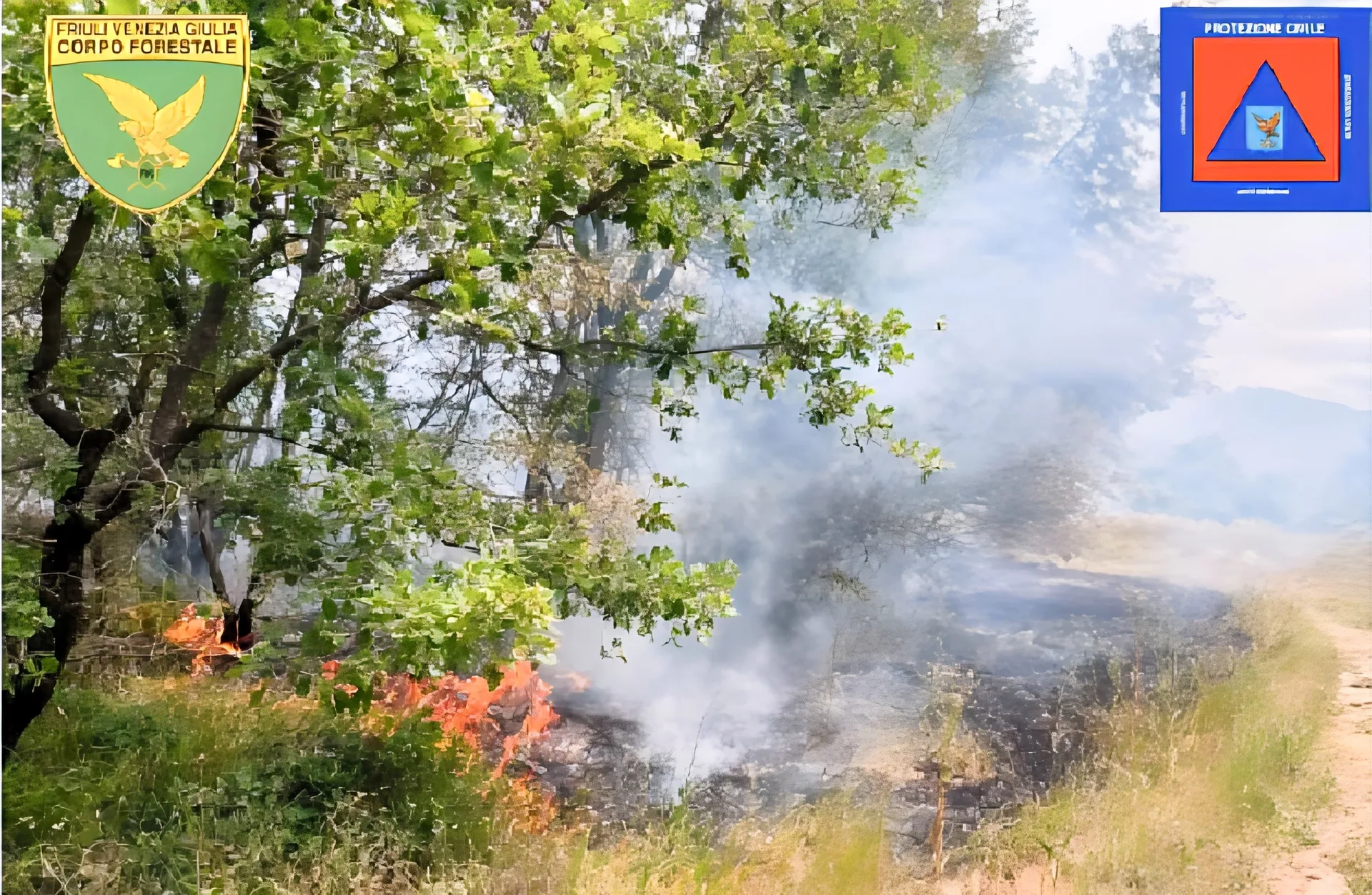 Carso in fiamme a Monrupino: elicotteri, Vigili del Fuoco e Protezione civile al lavoro