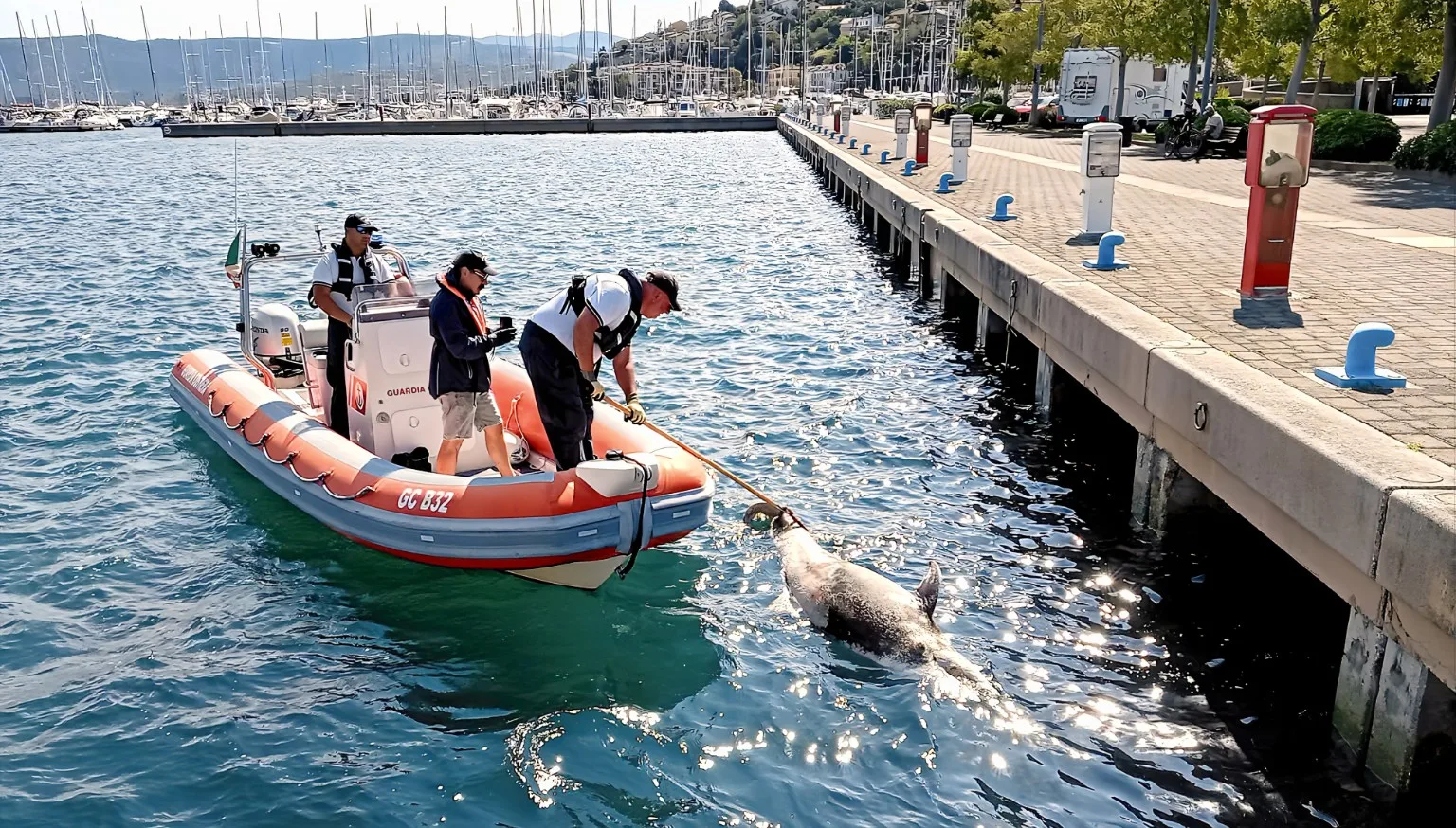 Muggia, recuperata la carcassa di un giovane tursiope: ora gli esami per capire la causa della morte
