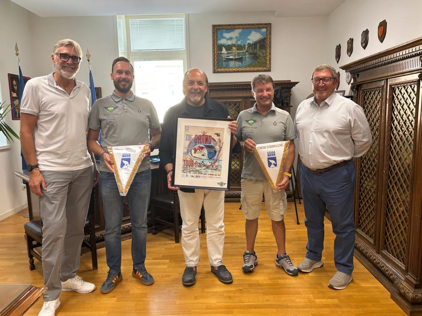 Monfalcone. The Grand Tour Sailing,  Fasan e Banello incontrano i velisti Manuel Vlacich e Franco Deganutti