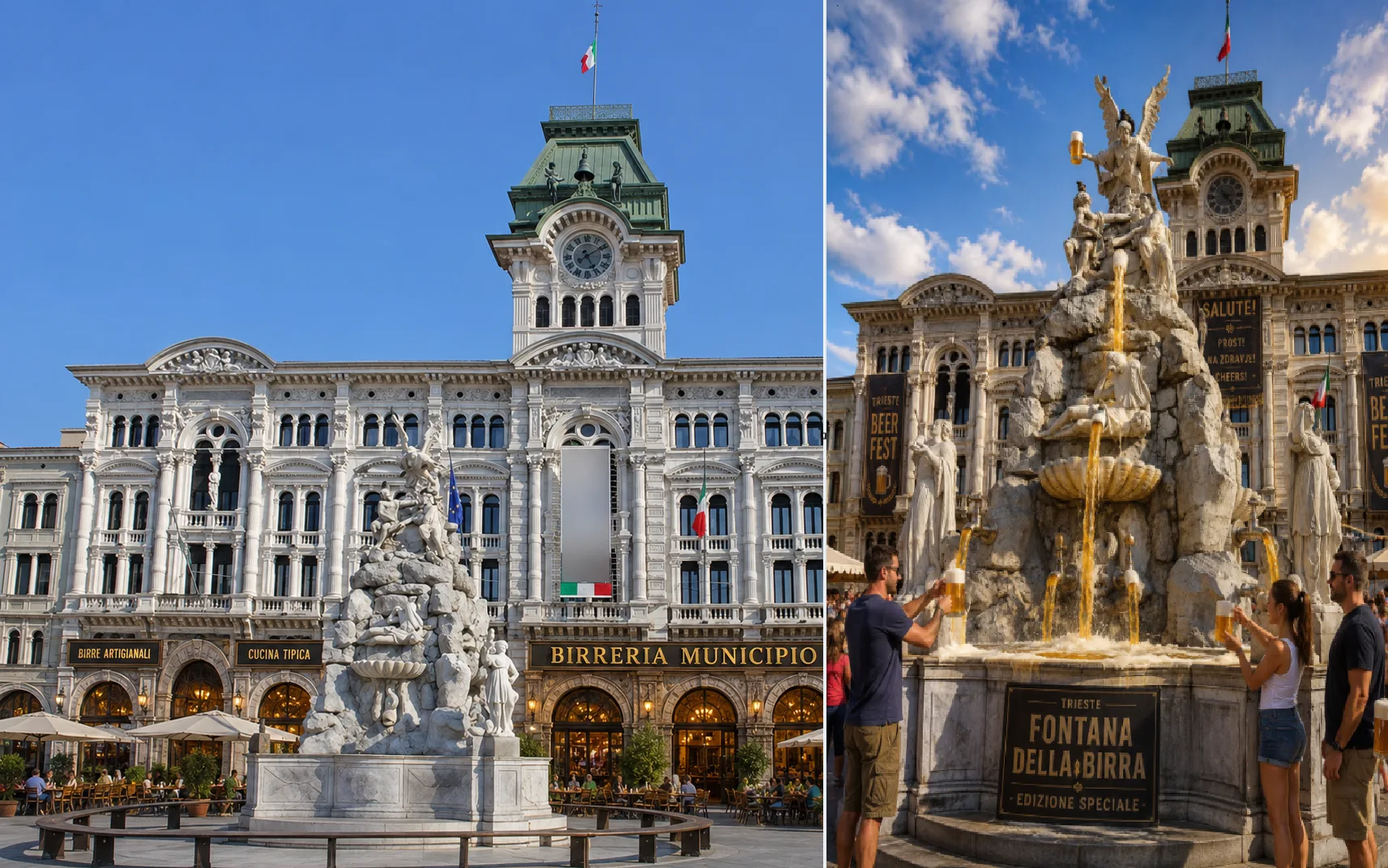 Trieste come Monaco? L'idea di un cittadino: una grande birreria pubblica nel Municipio di Piazza Unità