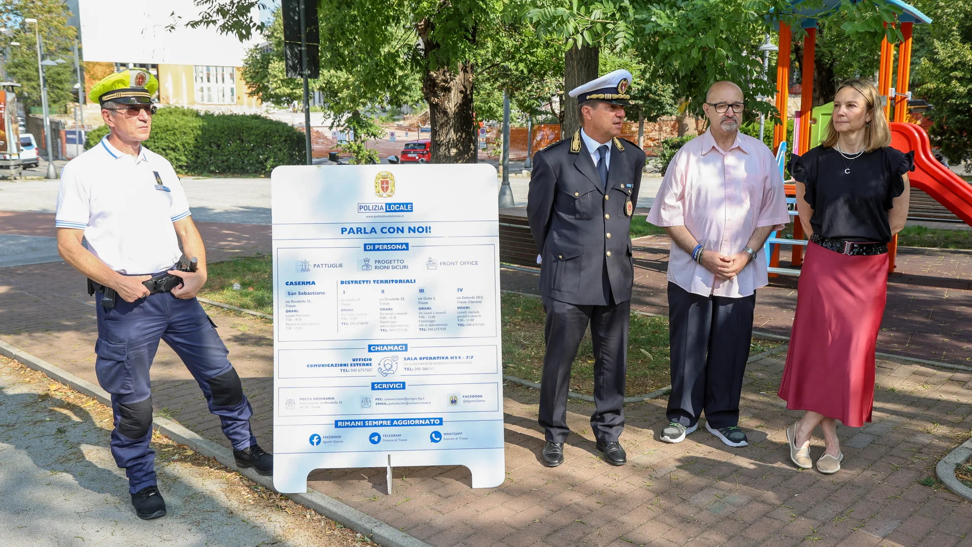 Trieste, riparte #RioniSicuri: Polizia Locale nei quartieri e nei giardini per ascoltare i cittadini