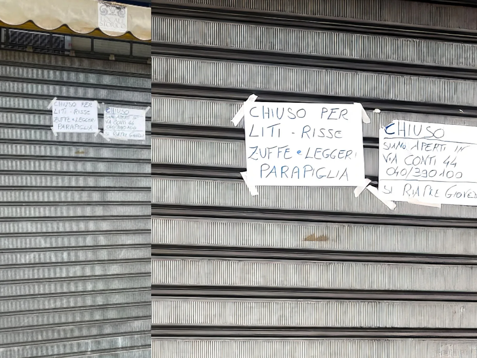 Piazza Garibaldi, dopo la lite spunta un cartello: «Chiuso per rissa, zuffe e parapiglia»
