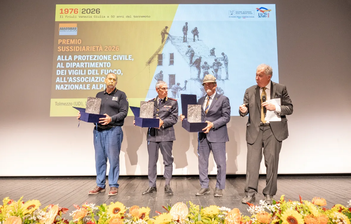 A Vigili del Fuoco, Alpini e Protezione Civile il premio Sussidiarietà per la ricostruzione post terremoto del Friuli