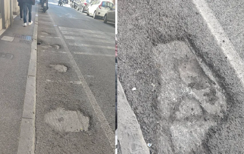 Trieste, scooter senza posti sicuri: esplode la protesta in via Timeus tra buche e asfalto distrutto