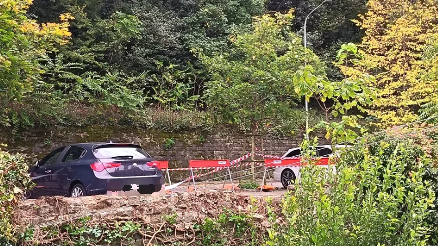 Crollo del muretto in via Pindemonte: macerie sui pastini privati e allarme per una colonia felina